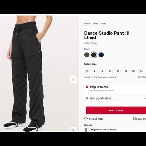 Lululemon Dance Studio Lined Pants